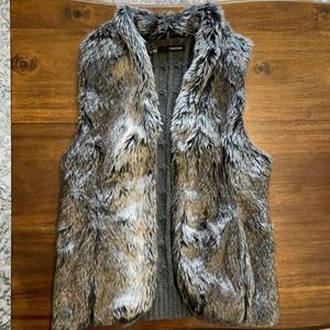 Maurices faux fur vest with knit back